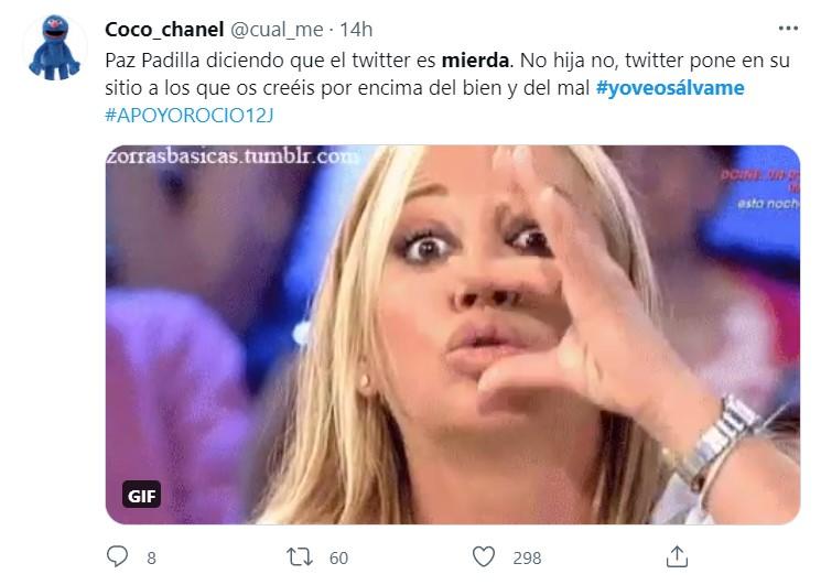 Críticas a Paz Padilla por comentario sobre Twitter 3 Twitter Críticas a Paz Padilla por comentario sobre Twitter 3 Twitter