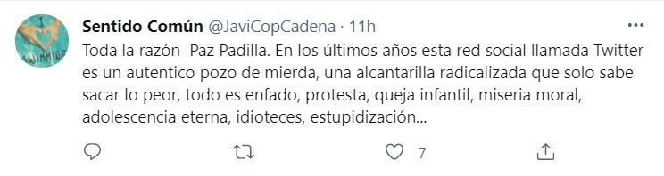 Críticas a Paz Padilla por comentario sobre Twitter 4   Twitter