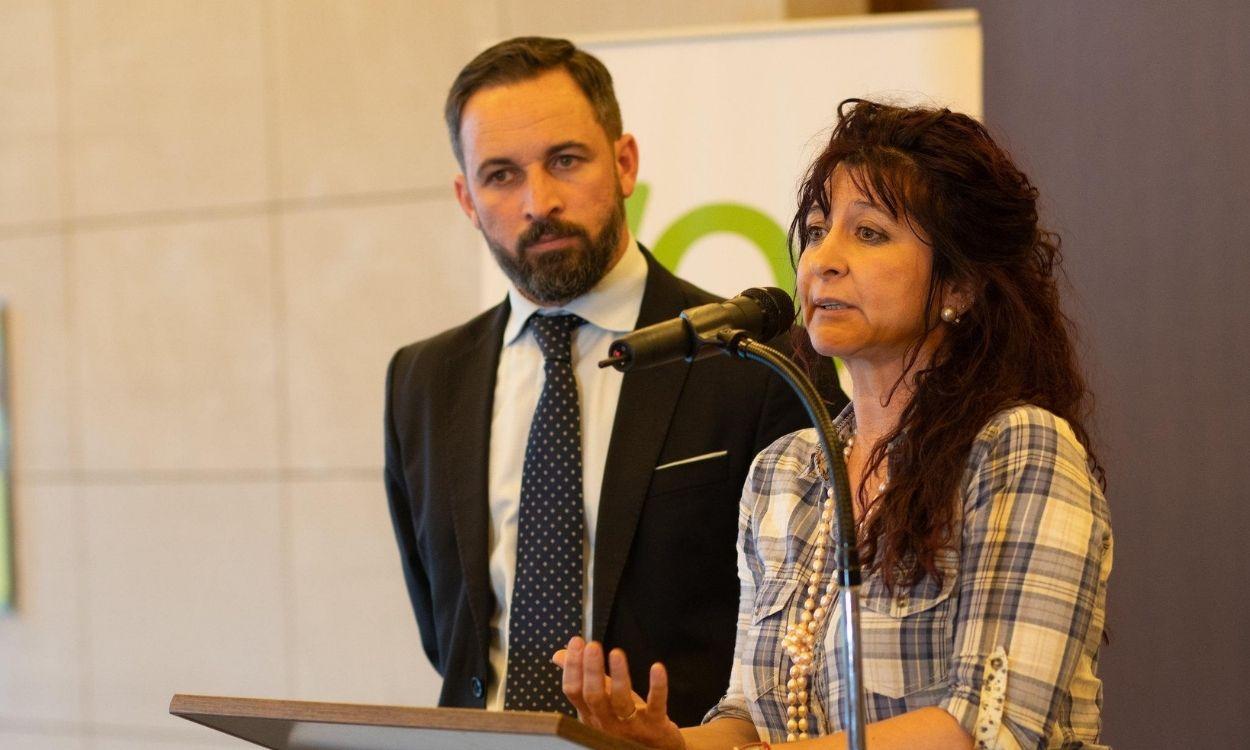 El presidente de Vox, Santiago Abascal, junto a la diputada en la Asamblea de Madrid, Alicia Rubio. Europa Press.