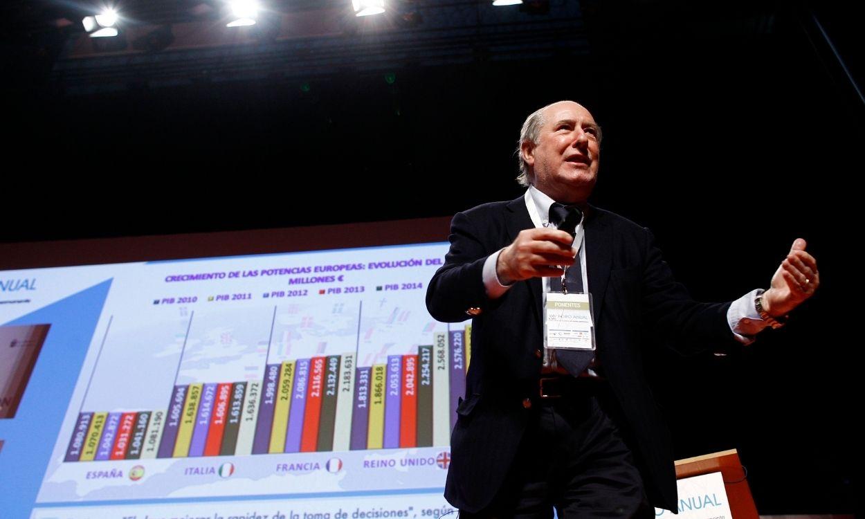 El profesor de Economía, José María Gay de Liébana, durante una conferencia en 2017. Europa Press. 