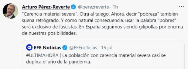Perez Reverte tuit Perez Reverte tuit