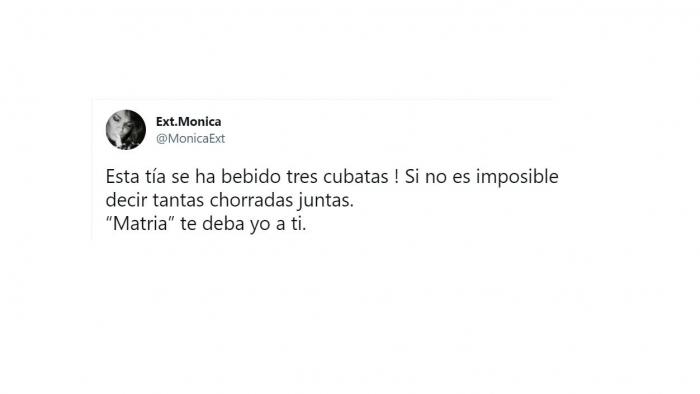 Mensaje de una tuitera, en referencia a la expresión 'matria' de Díaz. Twitter