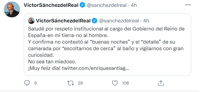 Segundo mensaje del diputado de Vox Segundo mensaje del diputado de Vox