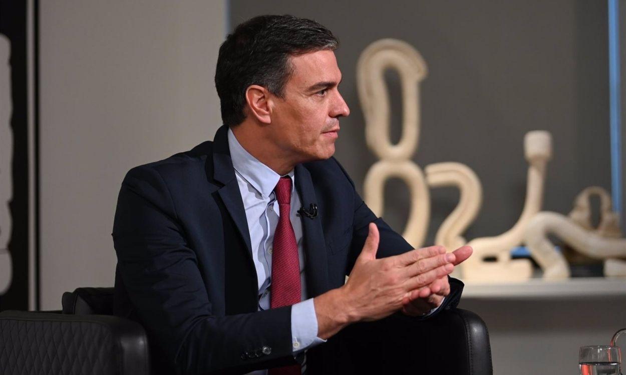 El presidente del Gobierno, Pedro Sánchez, durante su gira por Estados Unidos. Moncloa. 