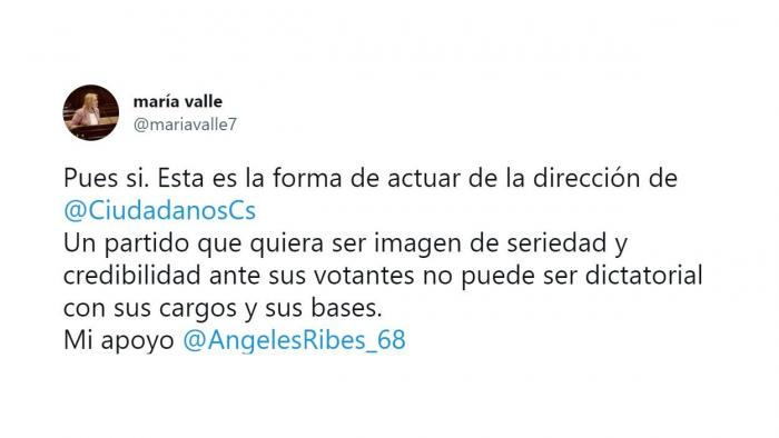 Mensaje de apoyo a Ribes 1. Twitter