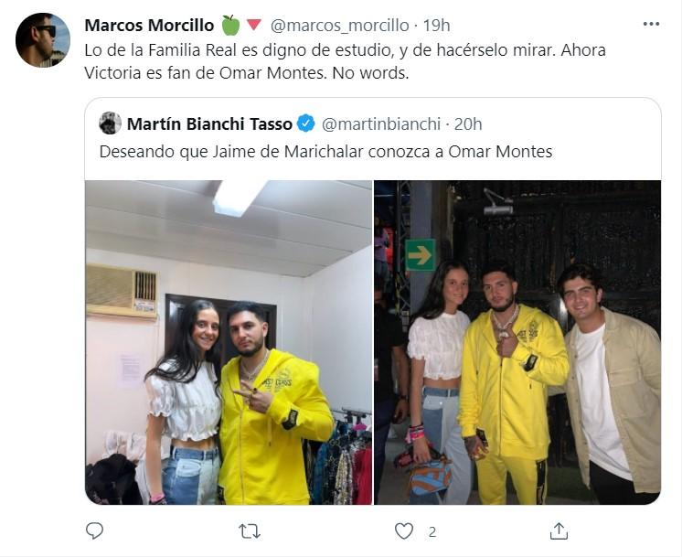 Las rede se pronuncian sobre el encuentro entre Victoria Federica y Omar Montes 5  Twitter