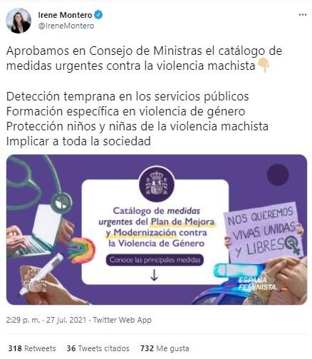 irene montero catálogo de medidas urgentes contra la violencia machista irene montero catálogo de medidas urgentes contra la violencia machista