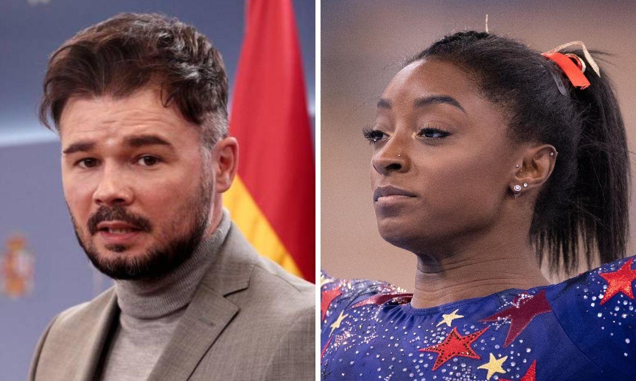 Gabriel Rufián y Simone Biles