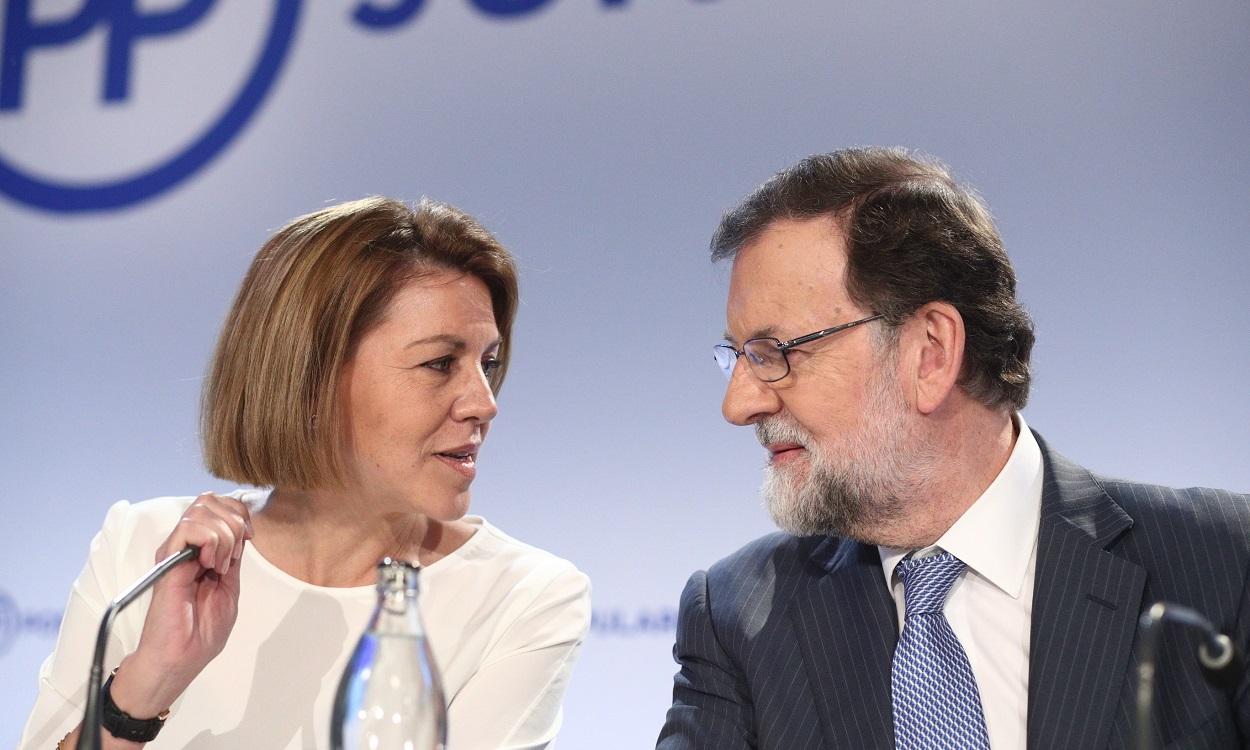 Foto de archivo de María Dolores de Cospedal y Mariano Rajoy. EuropaPress