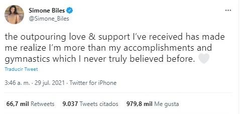 simone biles responde a la oleada de apoyo mundial en twitter