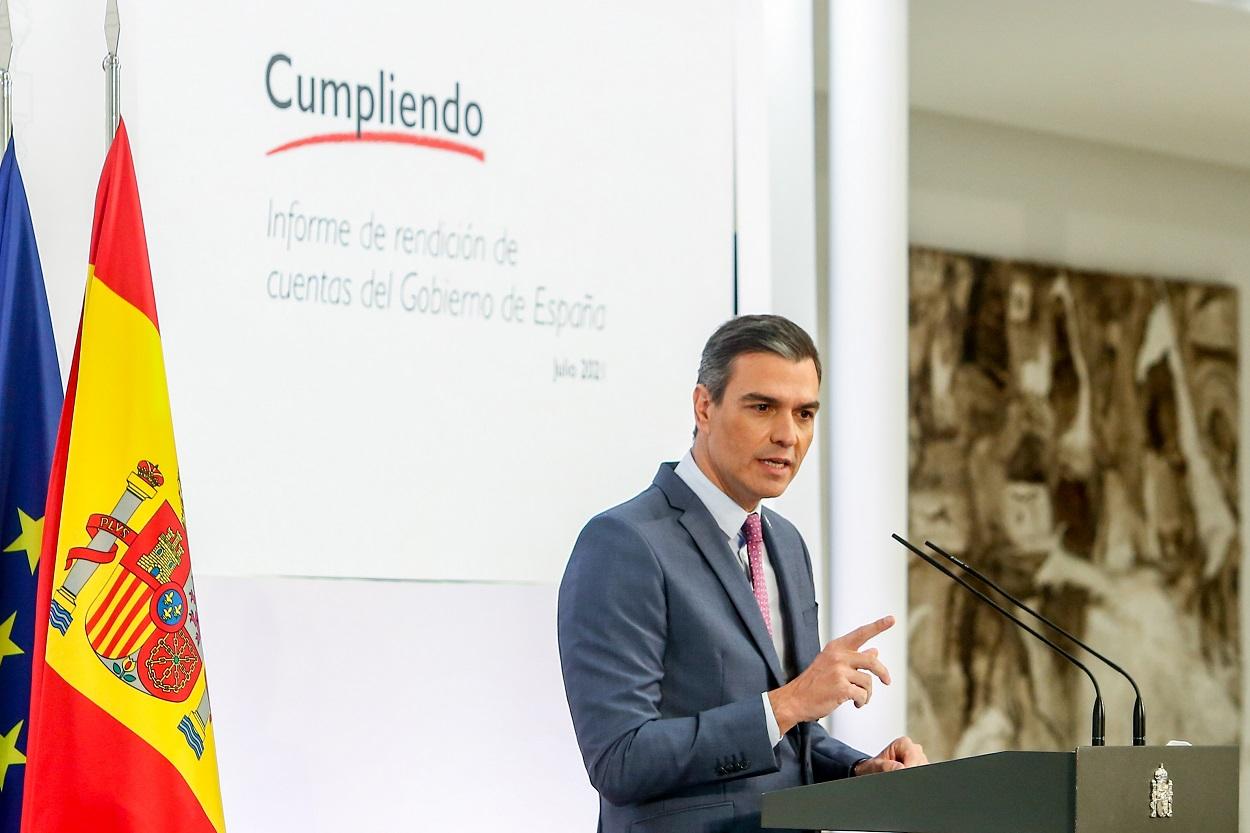 Pedro Sánchez hace balance del primer semestre de 2021. EP