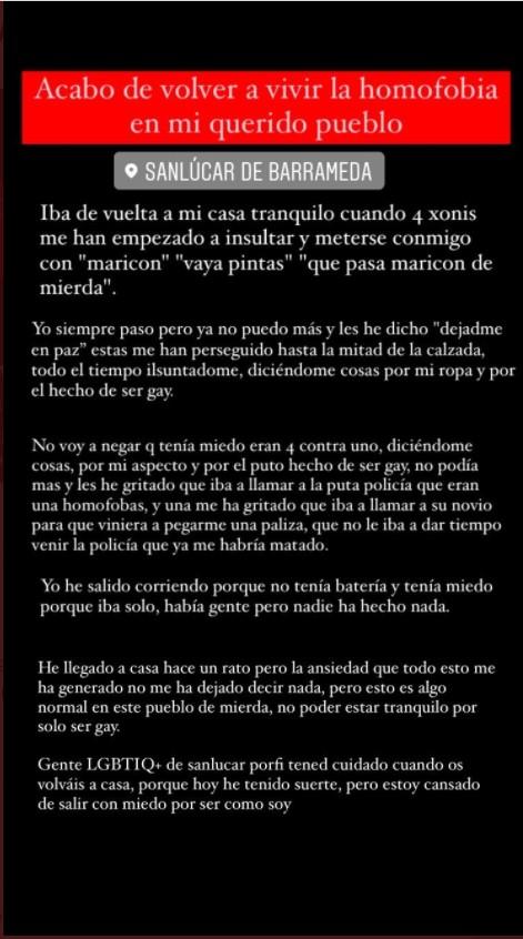 Denuncia de ataque homófobo- Twitter
