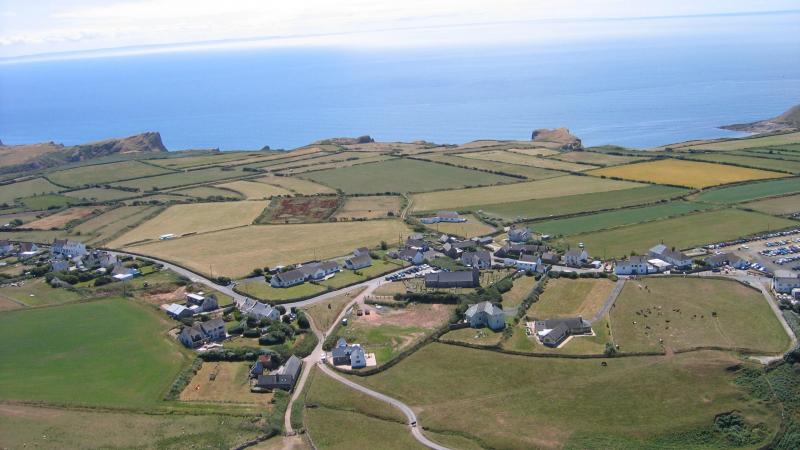 Rhosilli village from the air