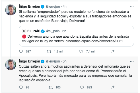 Errejón Deliveroo Errejón Deliveroo