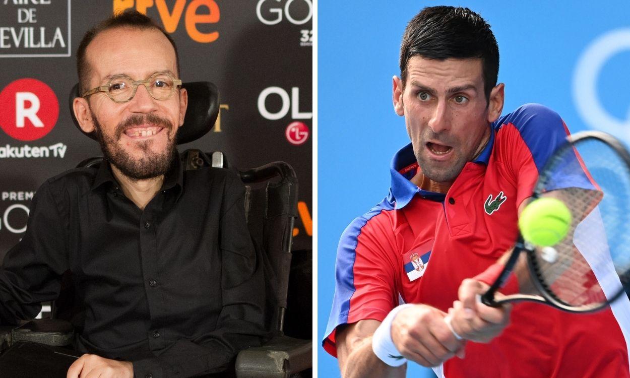 Pablo Echenique y Novak Djokovic