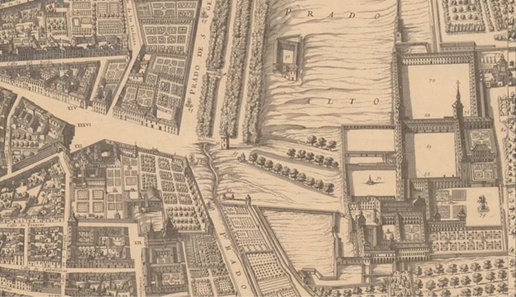 “El Prado” de los Jerónimos en el mapa de Teixeira, siglo XVII “El Prado” de los Jerónimos en el mapa de Teixeira, siglo XVII