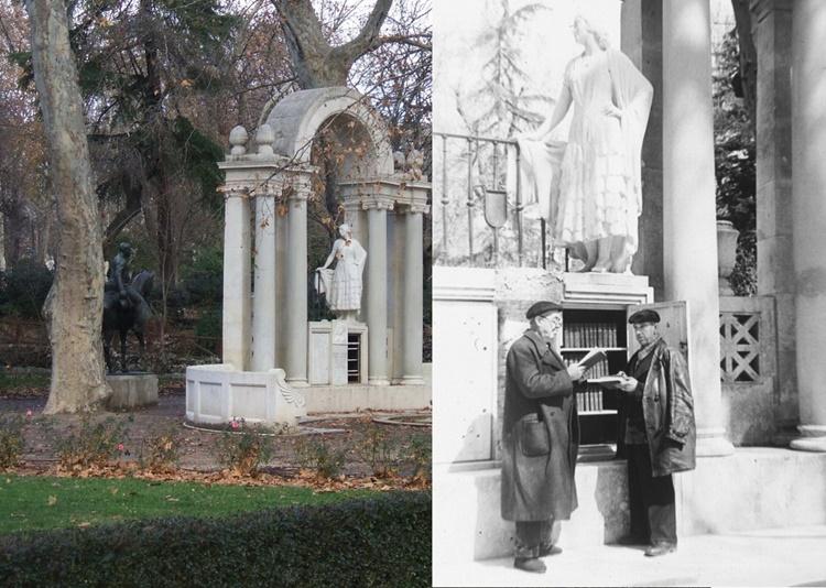 Antigua fotografía junto al enclave donde se encuentra una de las bibliotecas secretas del Retiro Antigua fotografía junto al enclave donde se encuentra una de las bibliotecas secretas del Retiro
