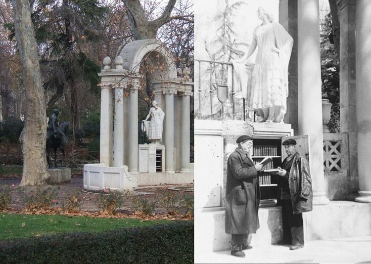 Antigua fotografía junto al enclave donde se encuentra una de las bibliotecas secretas del Retiro