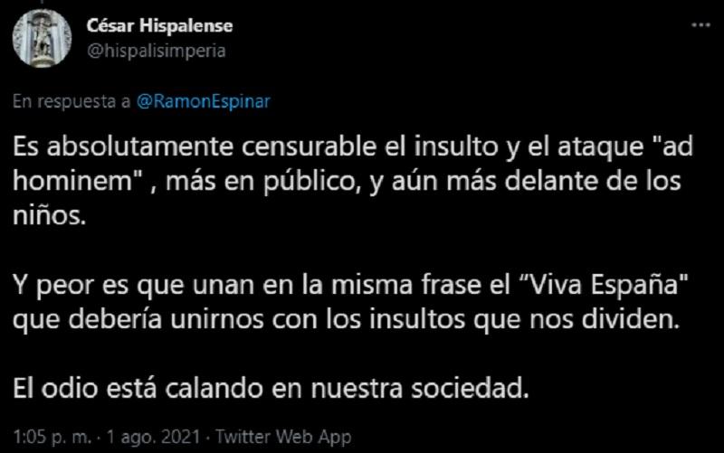 Solidaridad con Ramón Espinar por los insultos recibidos en A Coruña Solidaridad con Ramón Espinar por los insultos recibidos en A Coruña