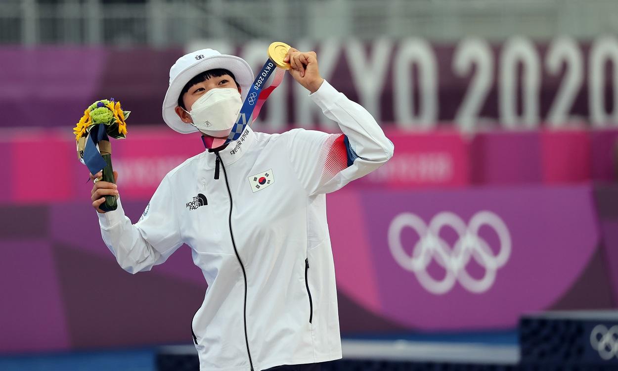 La atleta surcoreana y tricampeona olímpica en tiro con arco, An San. Europa Press