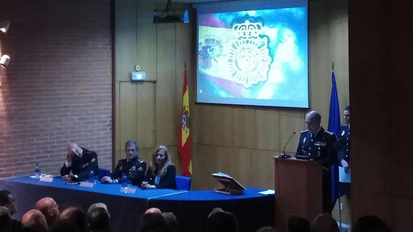 Juan Francisco Espinazo, en el acto en el que fue nombrado en 2018 como jefe regional de Operaciones de la Policía (UCOT). EP