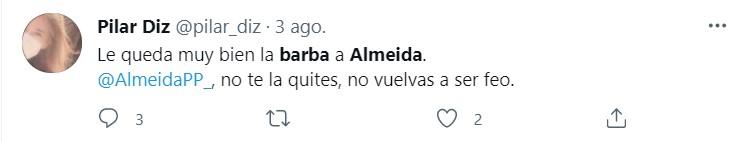Twitter se pronuncia sobre la barba de Almeida Twitter 2