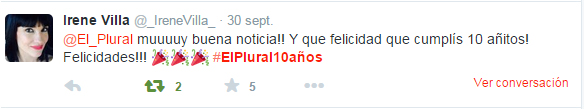 #ElPlural10años se llena de  felicitaciones en Twitter 