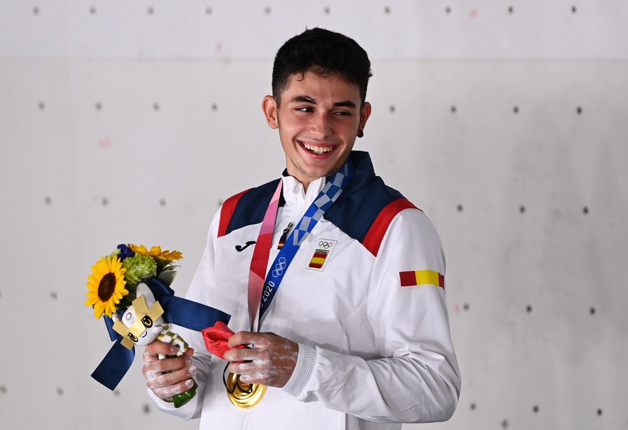 Alberto Ginés en la final de dificultad de los Juegos Olímpicos. EP.