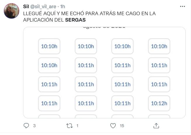 Mensaje sobre error hora Sergas Mensaje sobre error hora Sergas