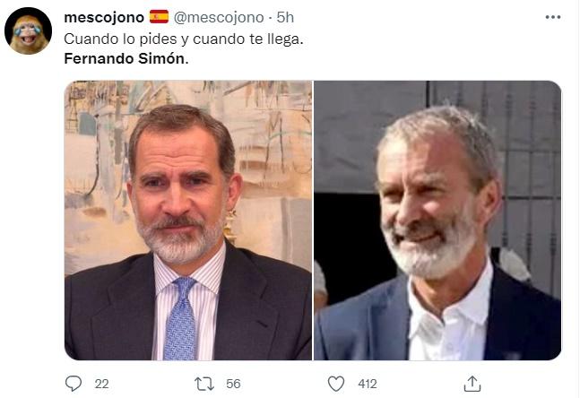 Mensaje sobre el parecido de Fernando Simón