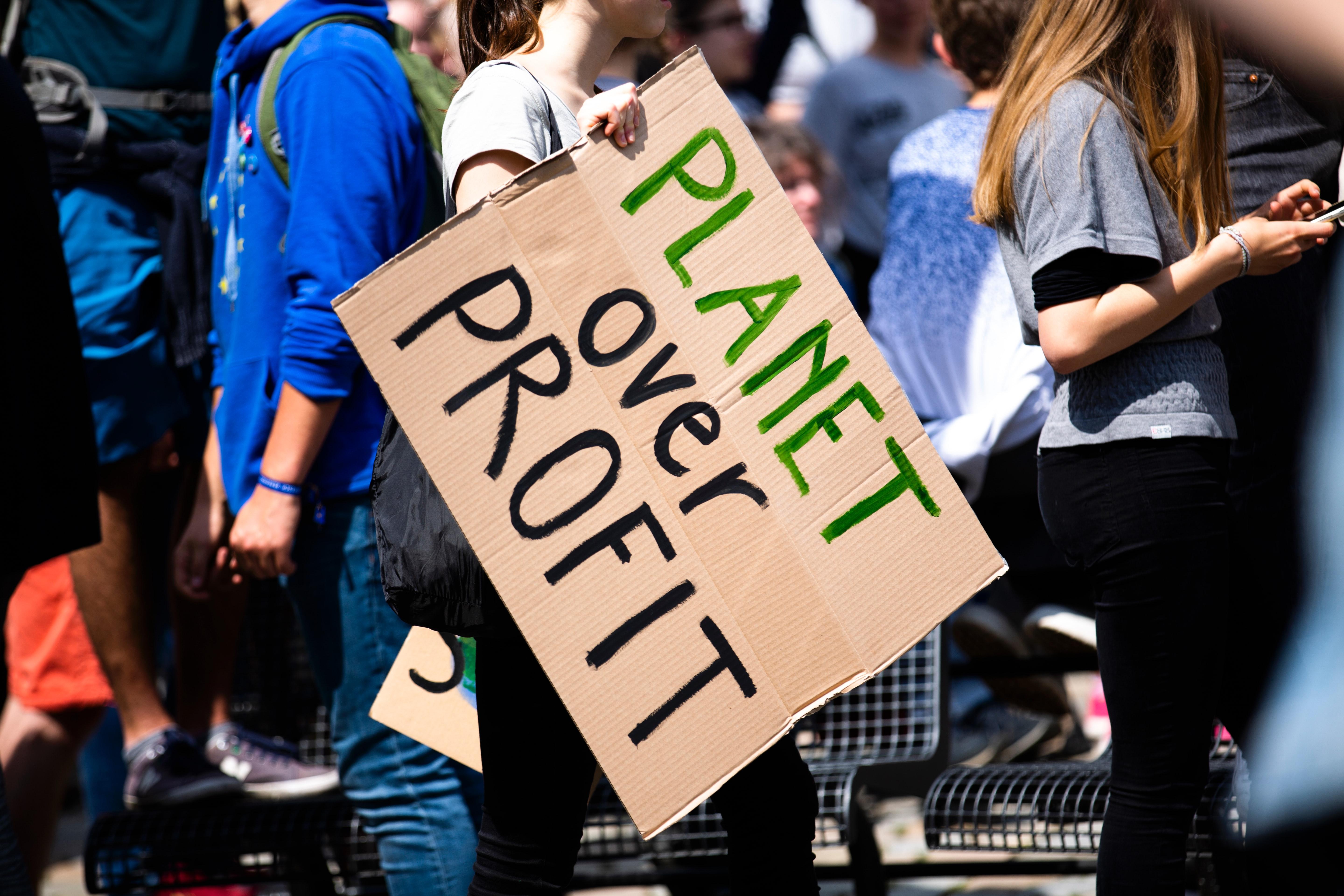 Manifestación contra el cambio climático. Unsplash