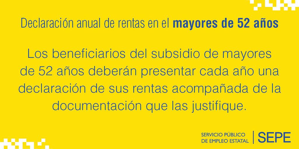 Ayuda a los mayores de 52 años. SEPE