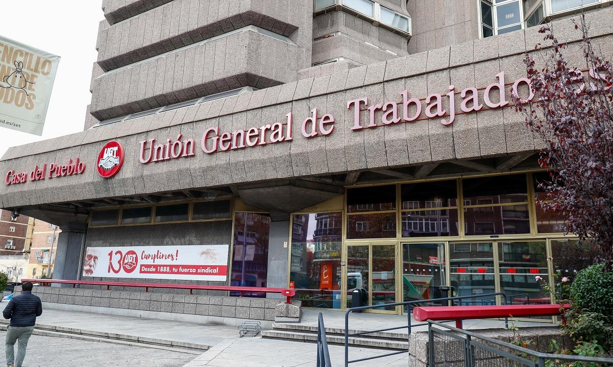 Fachada de la sede de la Unión General de Trabajadores. Europa Press