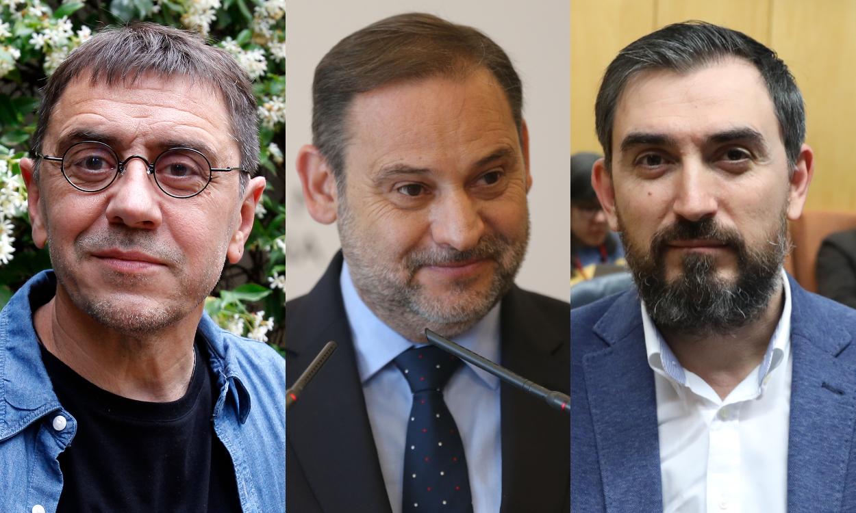 Monedero, Ábalos e Ignacio Escolar, entre otros, son algunas víctimas del acoso de la derecha. Elaboración propia