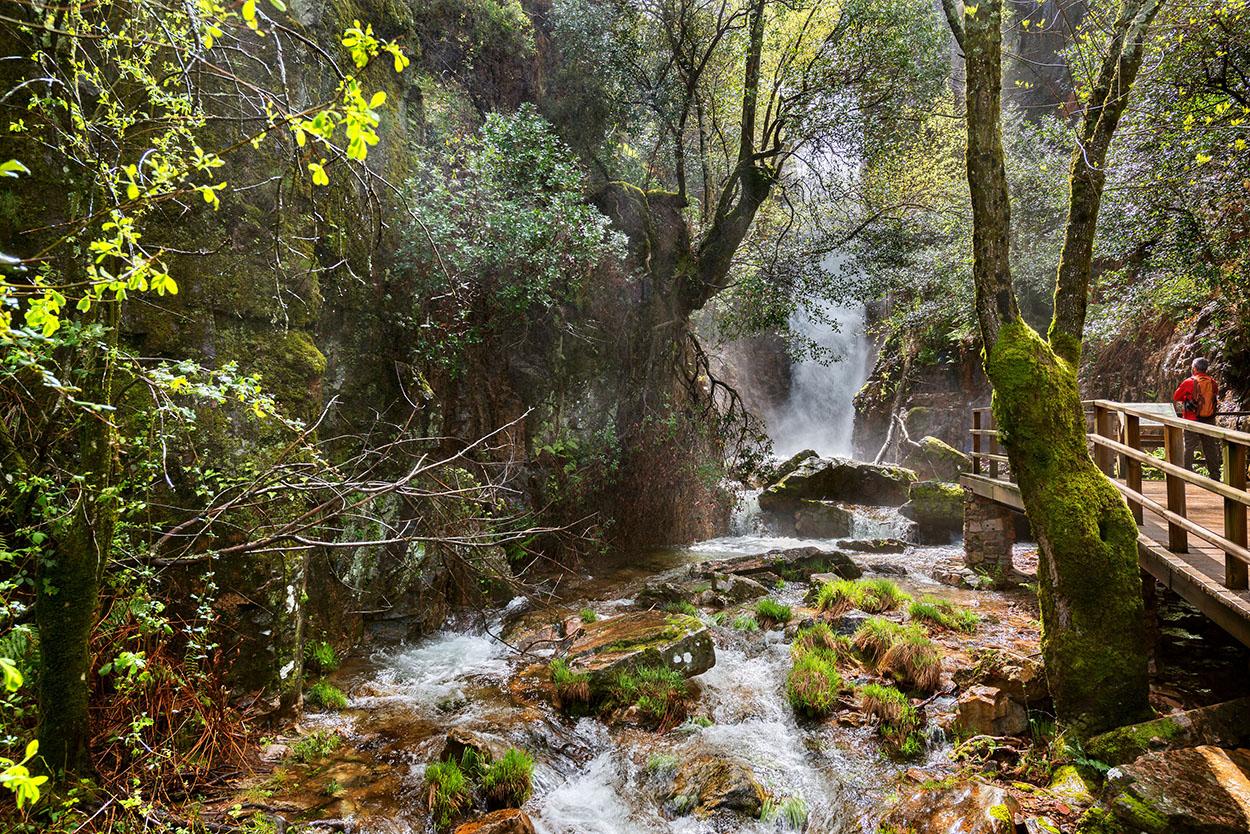 La ruta del Chorro de Los Navalucillos es una popular excursión apta para todas las edades, de 9 km de recorrido sin mucha dificultad, que culmina en una maravillosa cascada enclavada en el entorno del Parque Nacional de Cabañeros. © Turismo de Castilla-La Mancha / David Blázquez