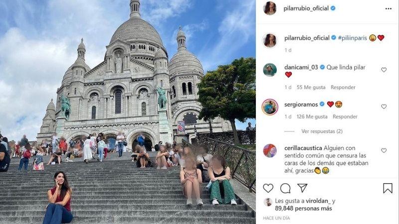 Pilar Rubio en las escalera de la Basílica del Sagrado Corazón  - Instagram Pilar Rubio