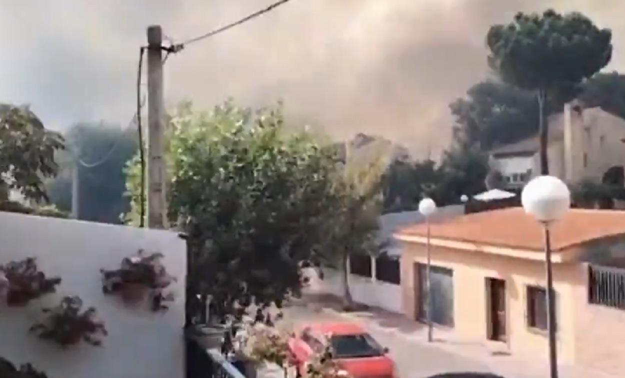 Incendio en Batres. Fuente Telemadrid