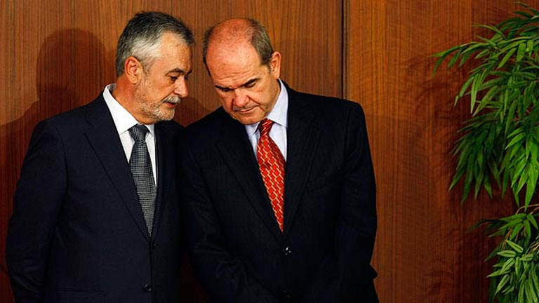 Los expresidentes de la Junta, Manuel Chaves y José Antonio Griñán.