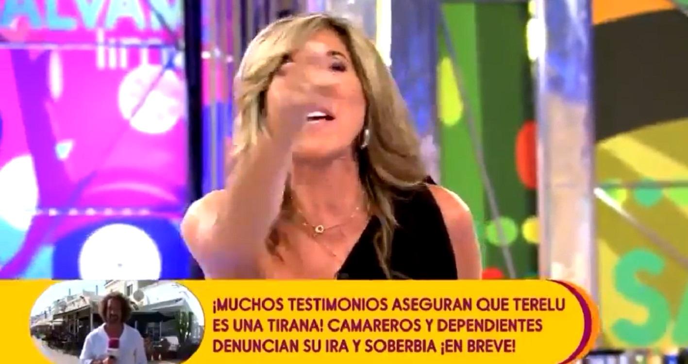 Paz Padilla cabreada en 'Sálvame'. Telecinco.