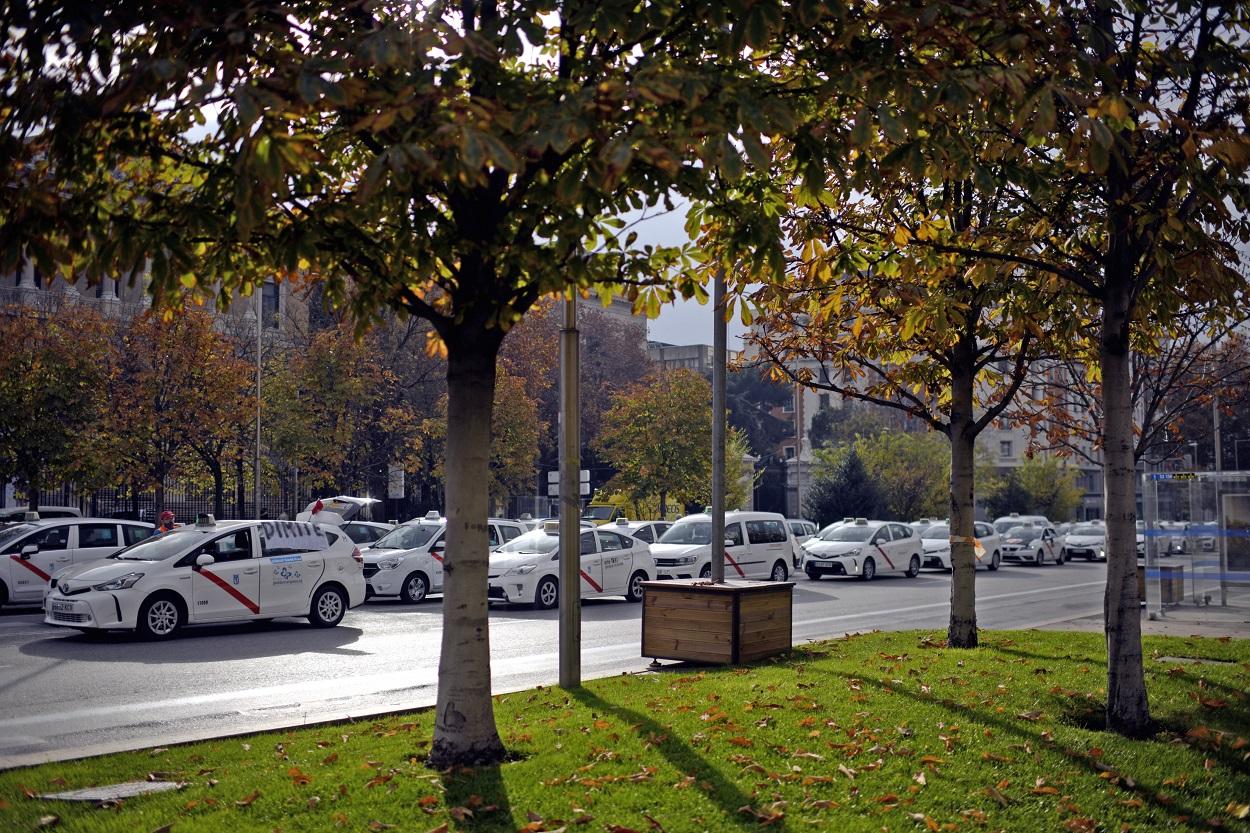 Concentración de taxistas en Madrid. Europa Press