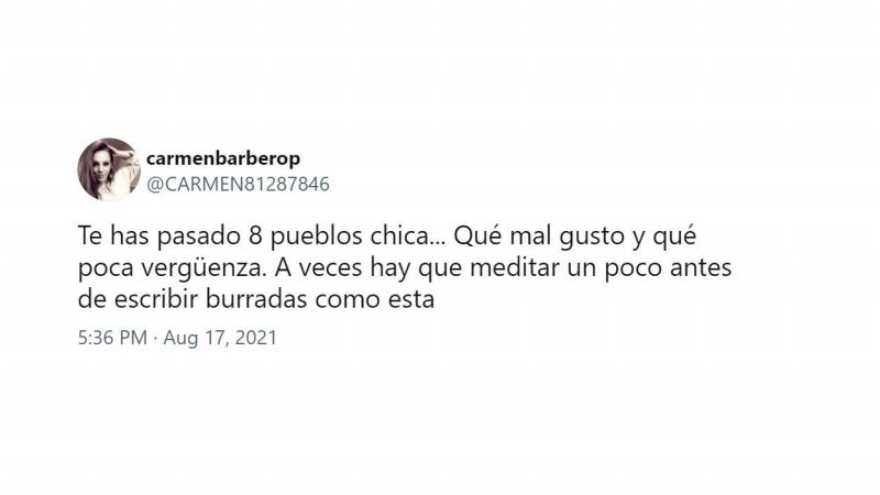 Una 'tuitera' critica las palabras de Seguí sobre las niñas afganas en Baleares. Twitter