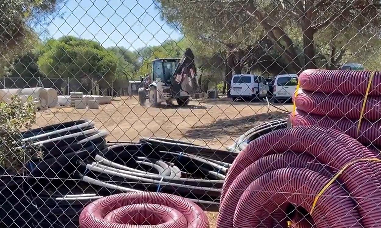 Imagen de las obras en la Dehesa de Navalcarbón, en Las Rozas. Twitter