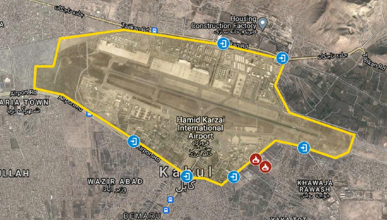 Aeropuerto de Kabul. Google Maps.