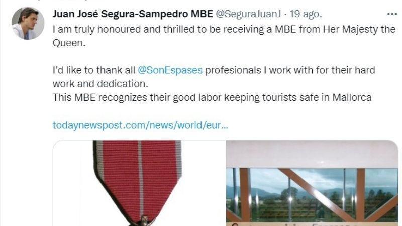 El doctor Juan José Segura agradece el reconocimiento   Twitter