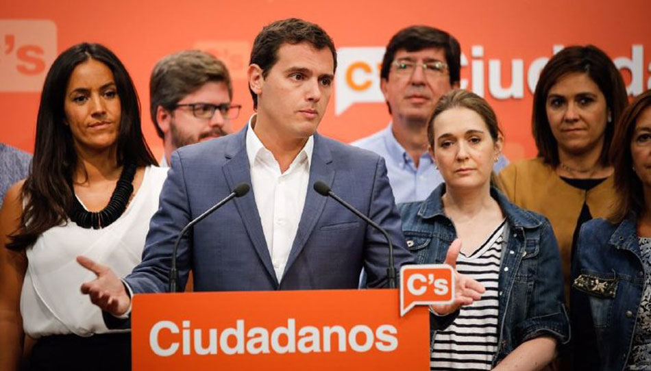 Albert Rivera durante su comparecencia tras el Comité Ejecutivo de Ciudadanos