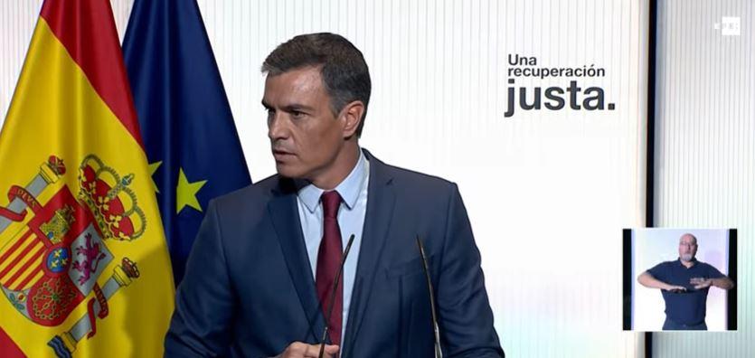El presidente del Gobierno, Pedro Sánchez en la conferencia Una recuperación justa