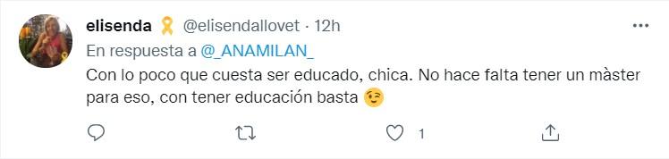 Reacciones al vídeo de Ana Milán Twitter