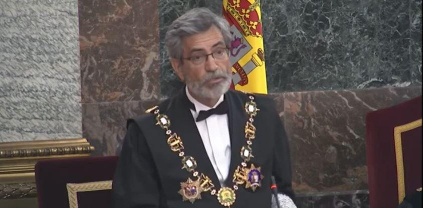 El presidente del CGPJ, Carlos Lesmes, interviene en el acto solemne de apertura del año judicial