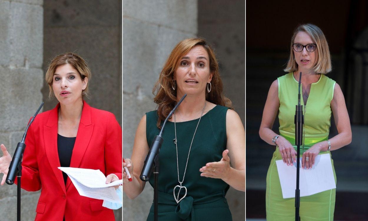 Hana Jalloul, Mónica García y Carolina Alonso. Marta Fernández, Alberto Ortega / Europa Press
