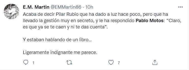 Críticas a Pablo Motos por sus comentarios a Pilar Rubio  -Twitter 1